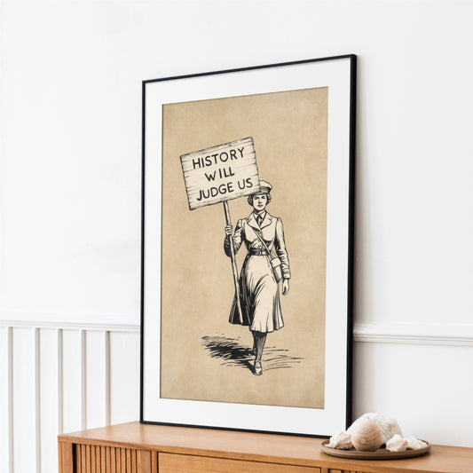 History Will Judge Us Vintage Protest Poster | Retro Equality Wall Art Print