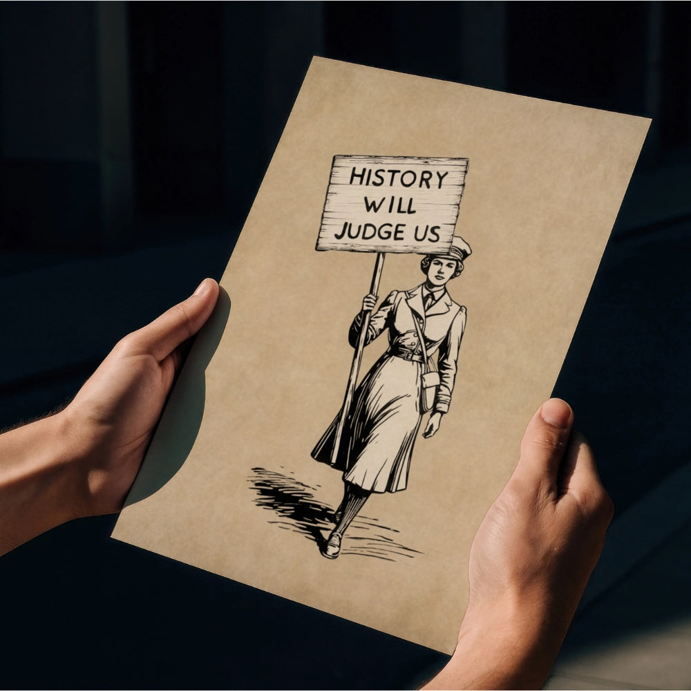 History Will Judge Us Vintage Protest Poster | Retro Equality Wall Art Print