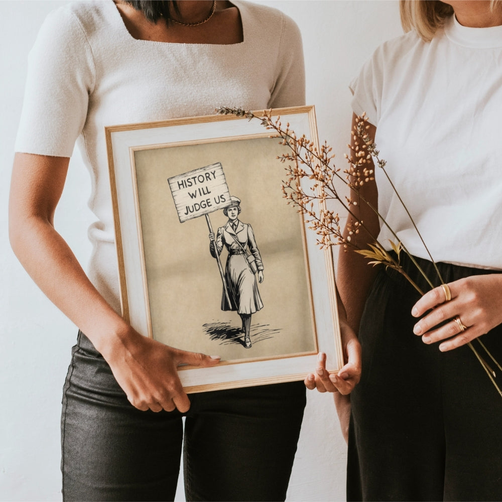 History Will Judge Us Vintage Protest Poster | Retro Equality Wall Art Print