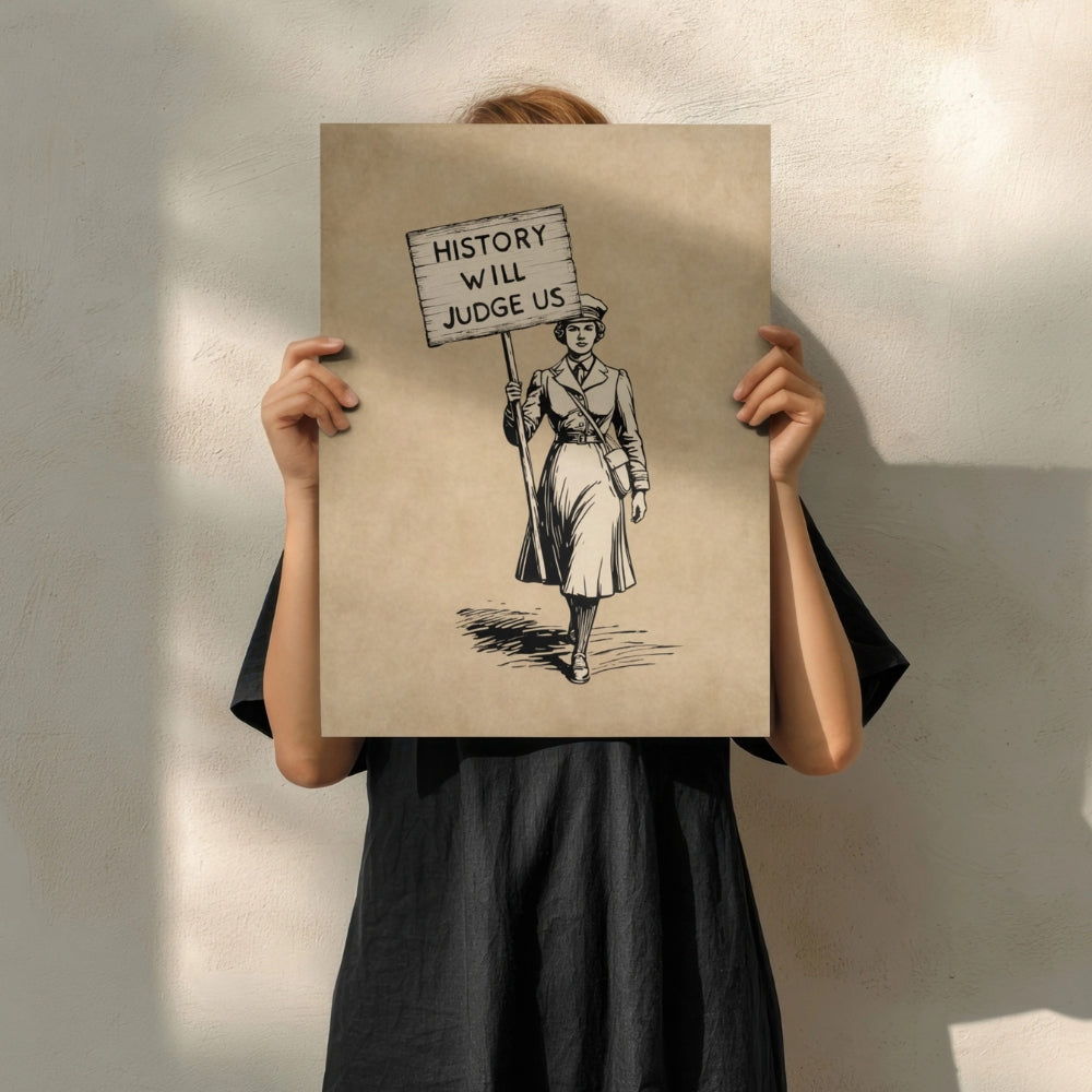 History Will Judge Us Vintage Protest Poster | Retro Equality Wall Art Print