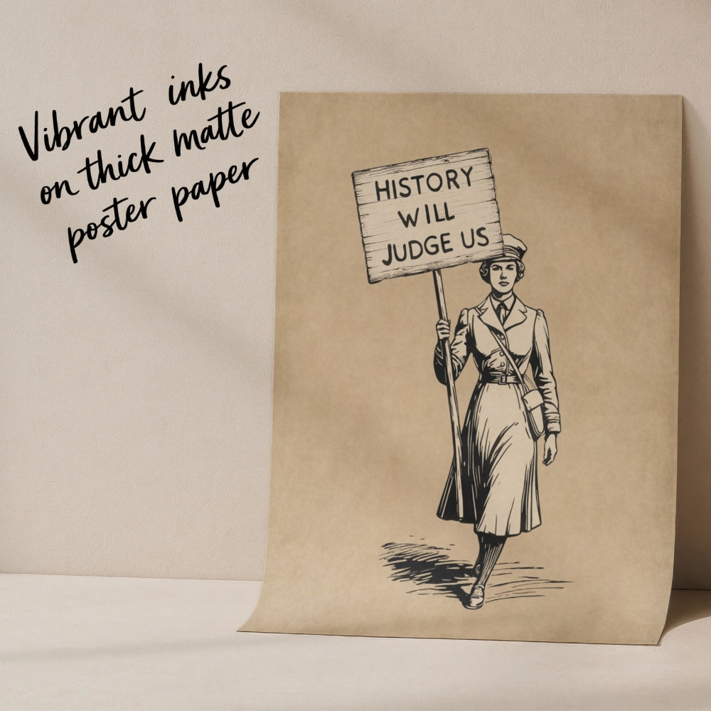 History Will Judge Us Vintage Protest Poster | Retro Equality Wall Art Print