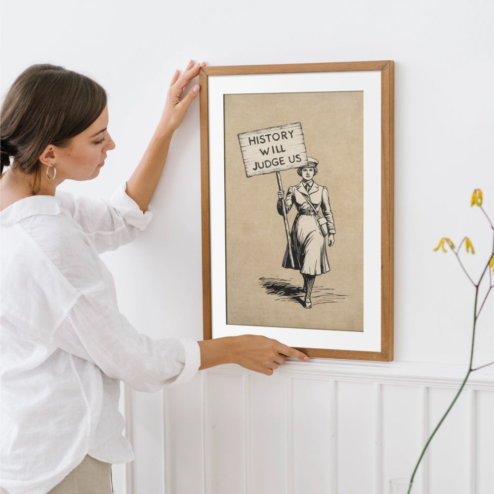 History Will Judge Us Vintage Protest Poster | Retro Equality Wall Art Print