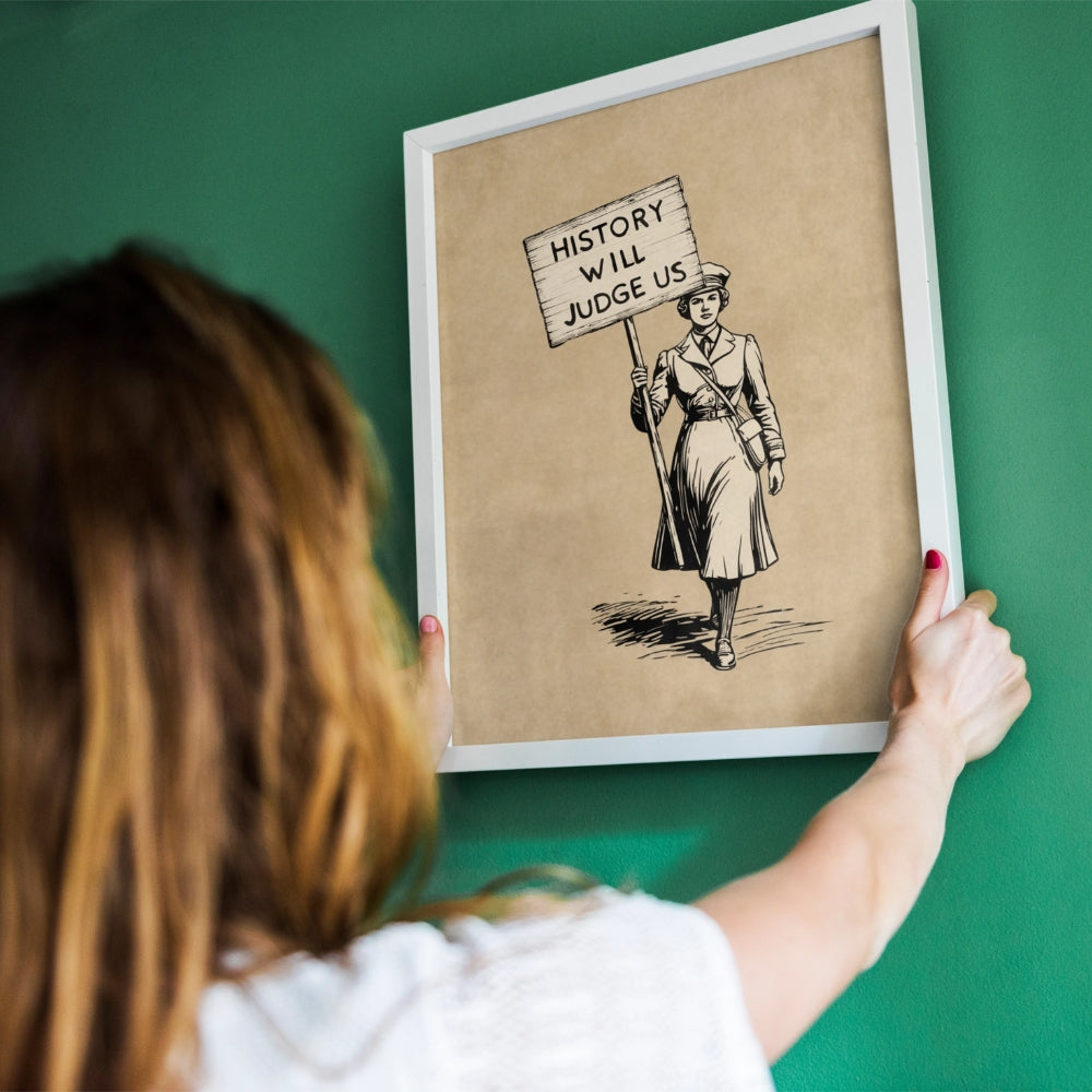 History Will Judge Us Vintage Protest Poster | Retro Equality Wall Art Print