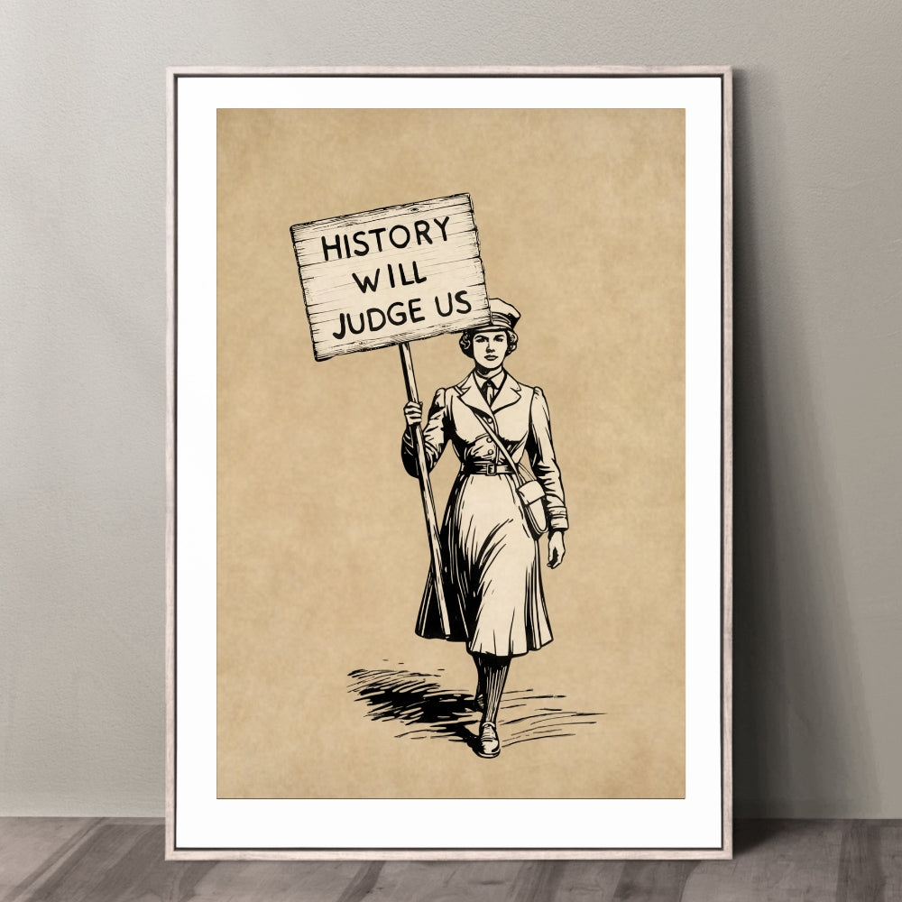 History Will Judge Us Vintage Protest Poster | Retro Equality Wall Art Print