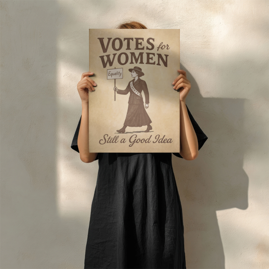 Votes for Women Poster - Vintage Feminist Wall Art - Suffragette Equality Print & Retro Political Decor