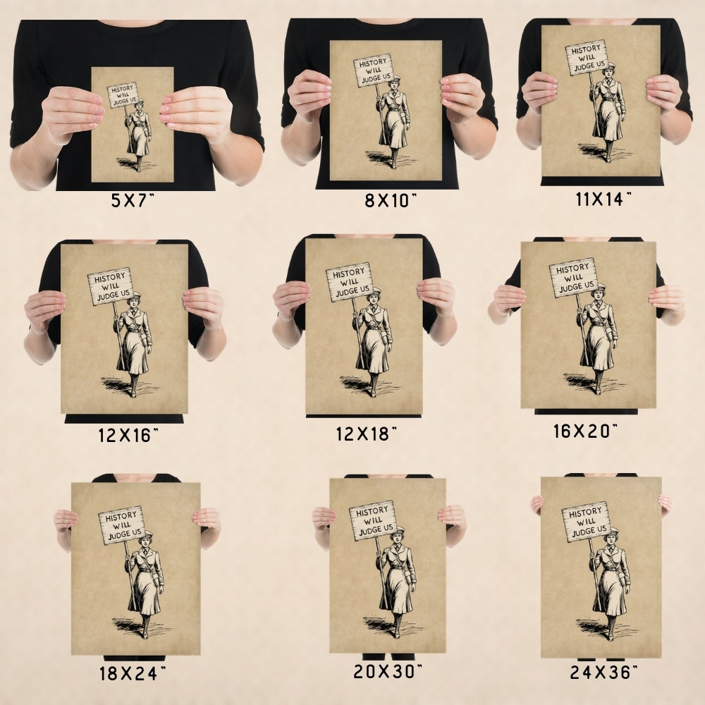 History Will Judge Us Vintage Protest Poster | Retro Equality Wall Art Print