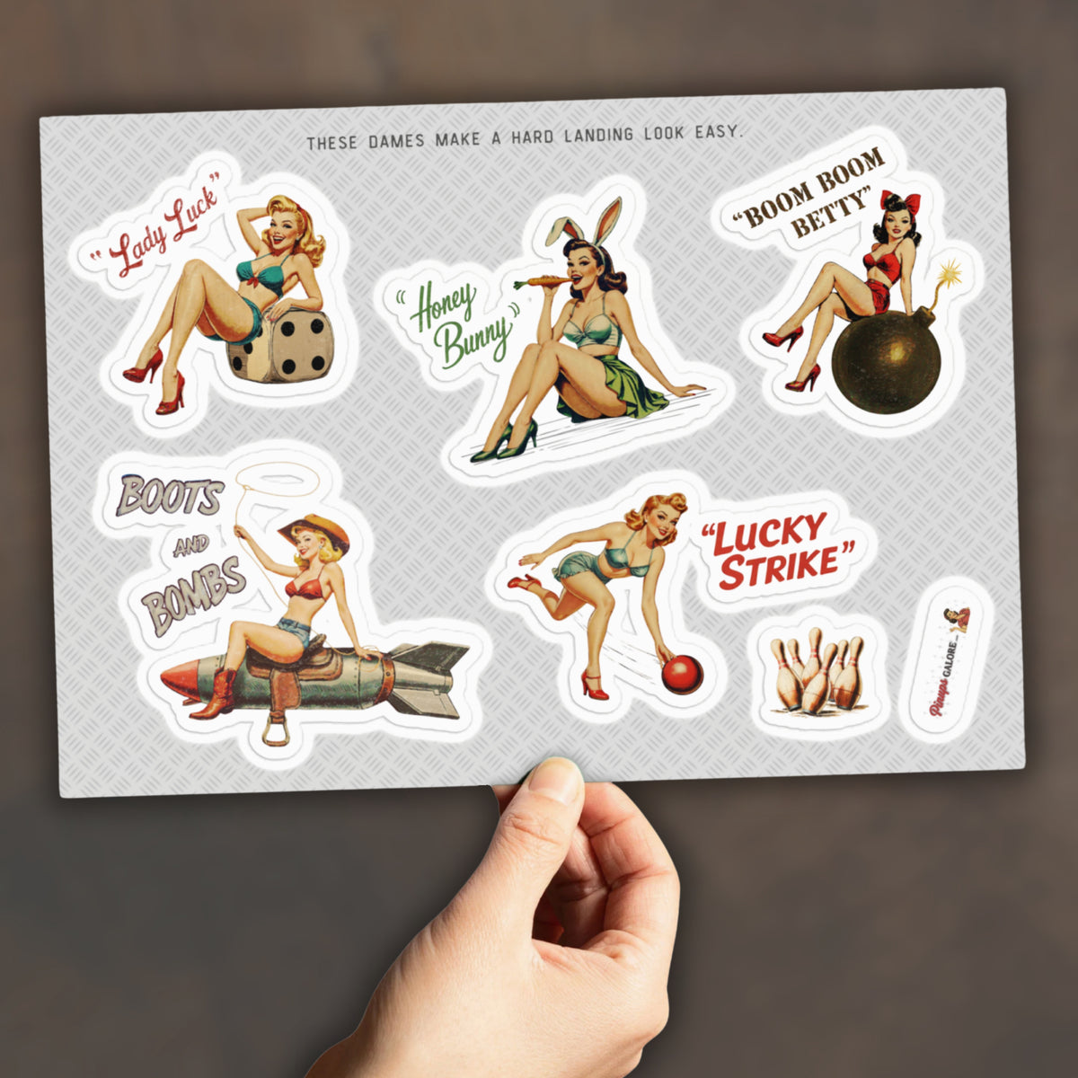 WWII Nose Art Pinup Sticker Sheet | Vintage Bomber Girl Stickers