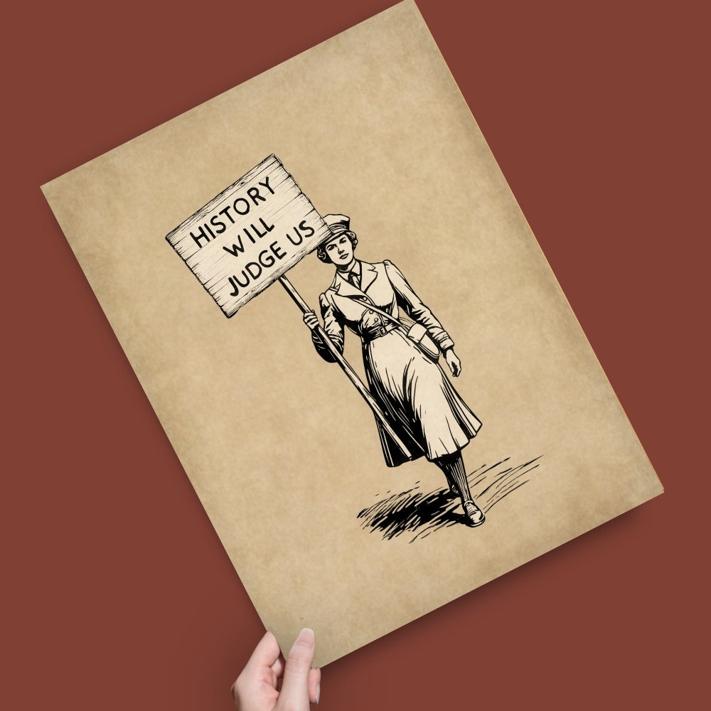 History Will Judge Us Vintage Protest Poster | Retro Equality Wall Art Print