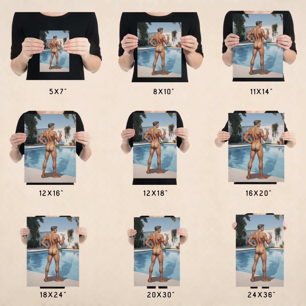 size details of male pinup boy prints