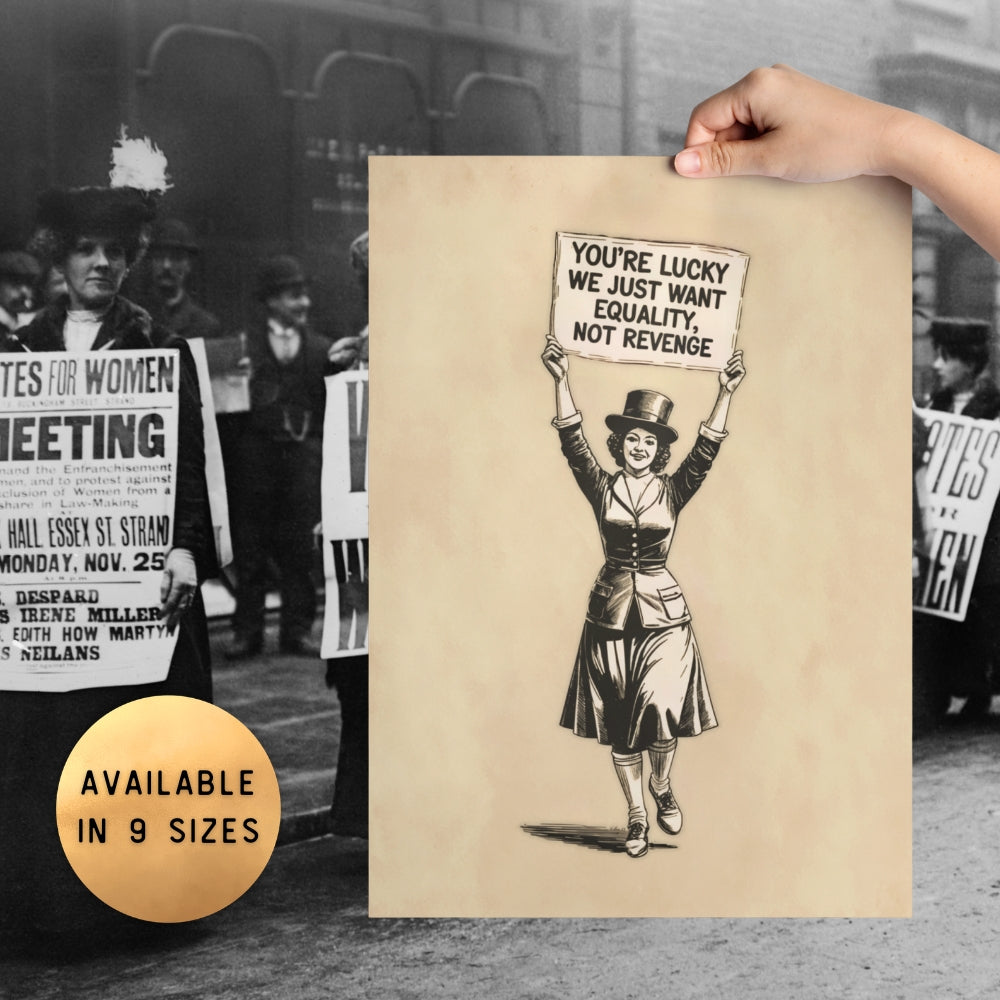 You’re Lucky We Just Want Equality Vintage Feminist Poster