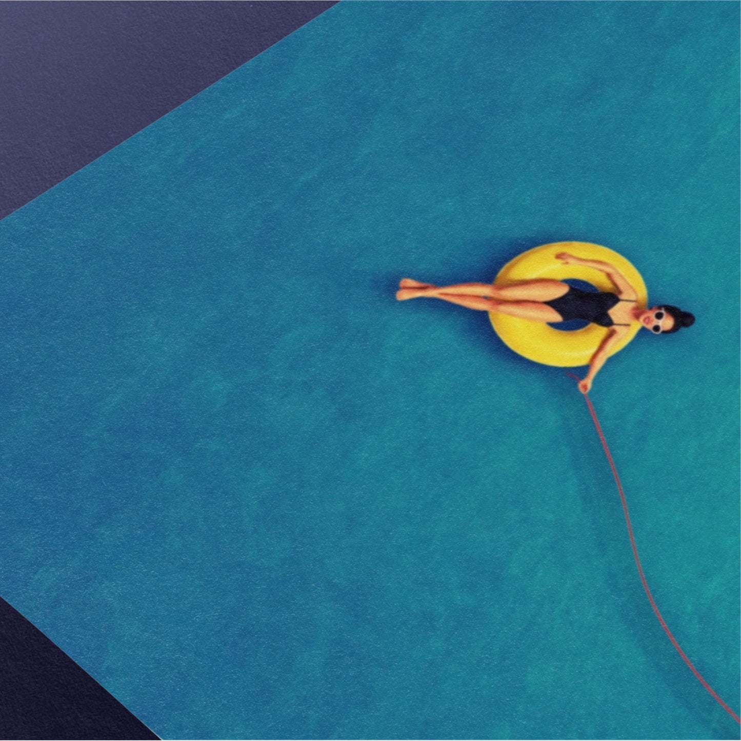 Swimmer Walking a Shark Art Print