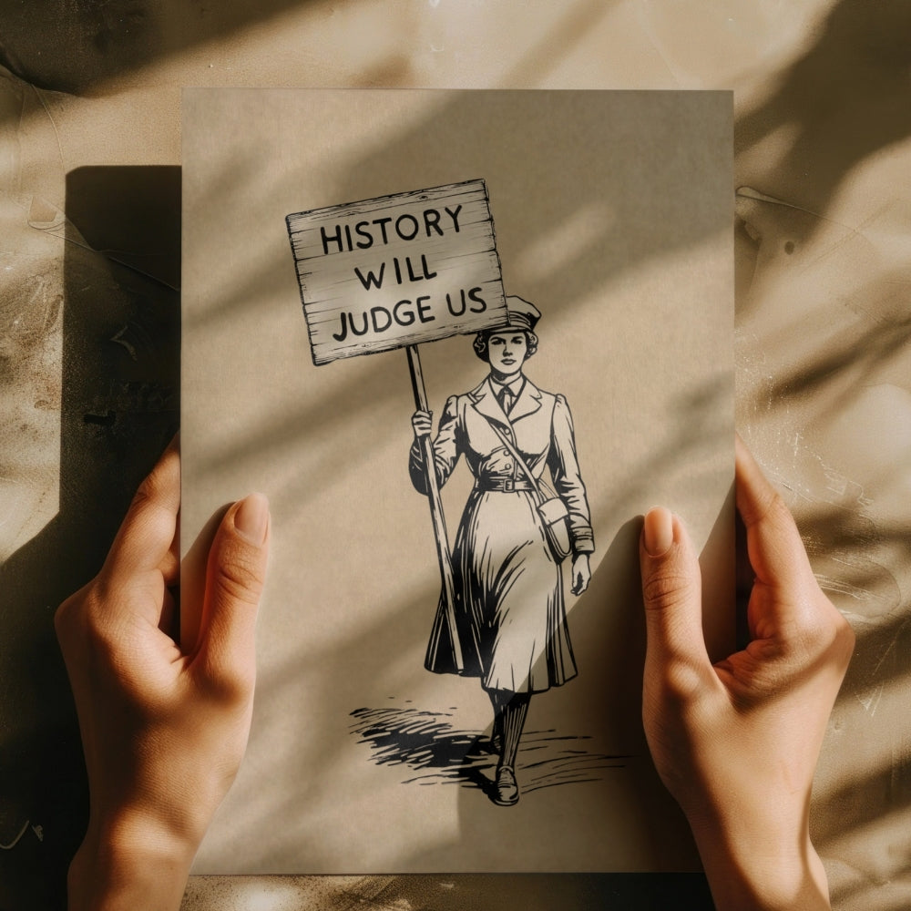 History Will Judge Us Vintage Protest Poster | Retro Equality Wall Art Print