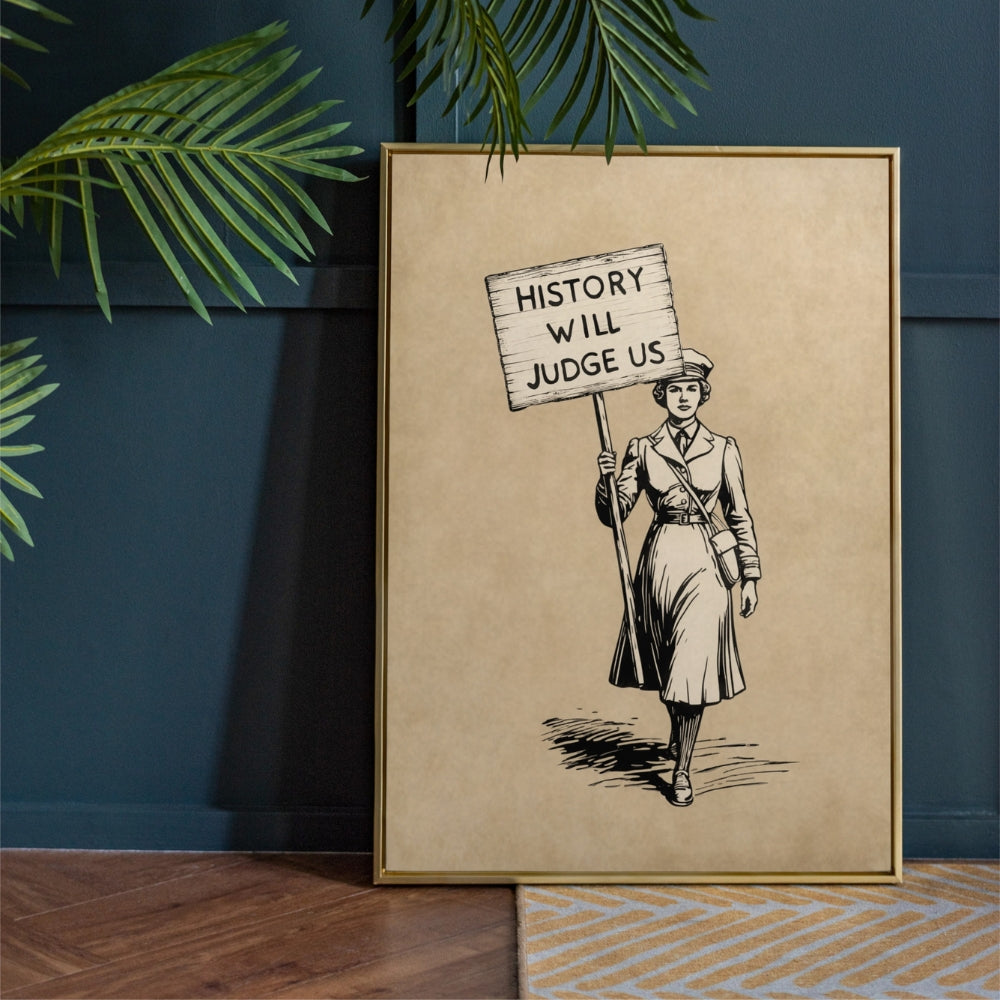 History Will Judge Us Vintage Protest Poster | Retro Equality Wall Art Print