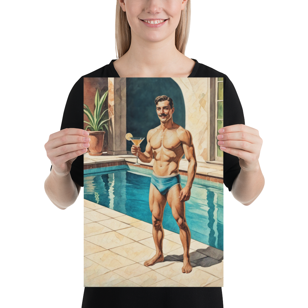 Mid-Century Studmuffin - "I'm Your Zaddy" Hunk with Mustache Poster