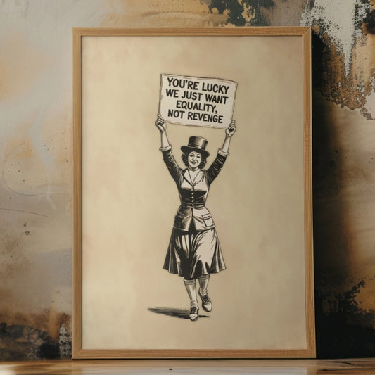 You’re Lucky We Just Want Equality Vintage Feminist Poster