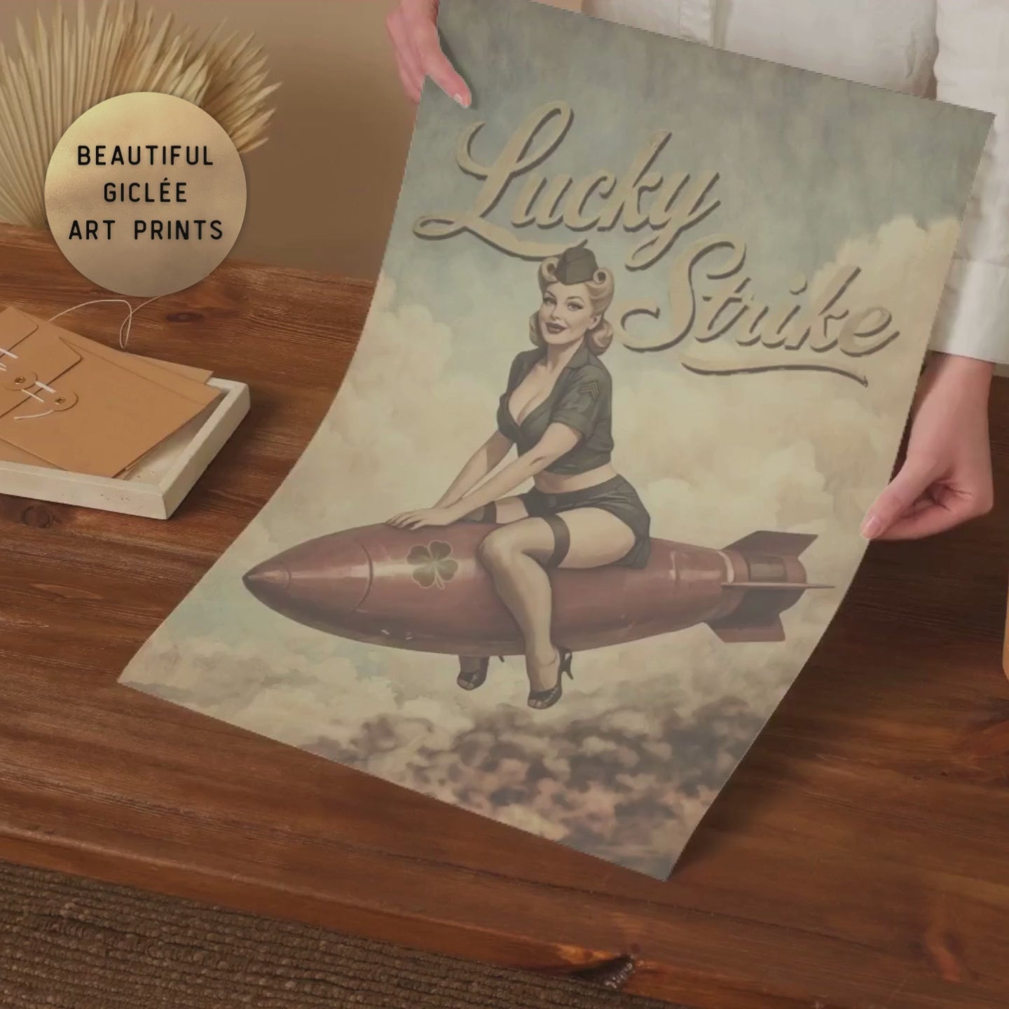 Lucky strike vintage pinup girl poster video