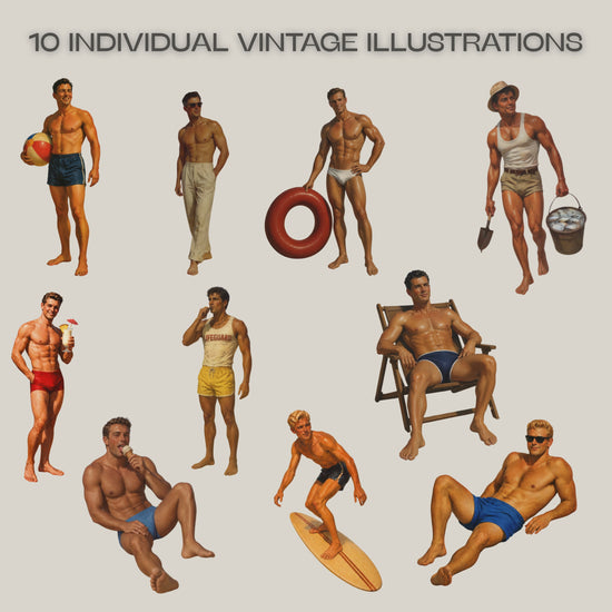 video of beach male pinup boys clipart