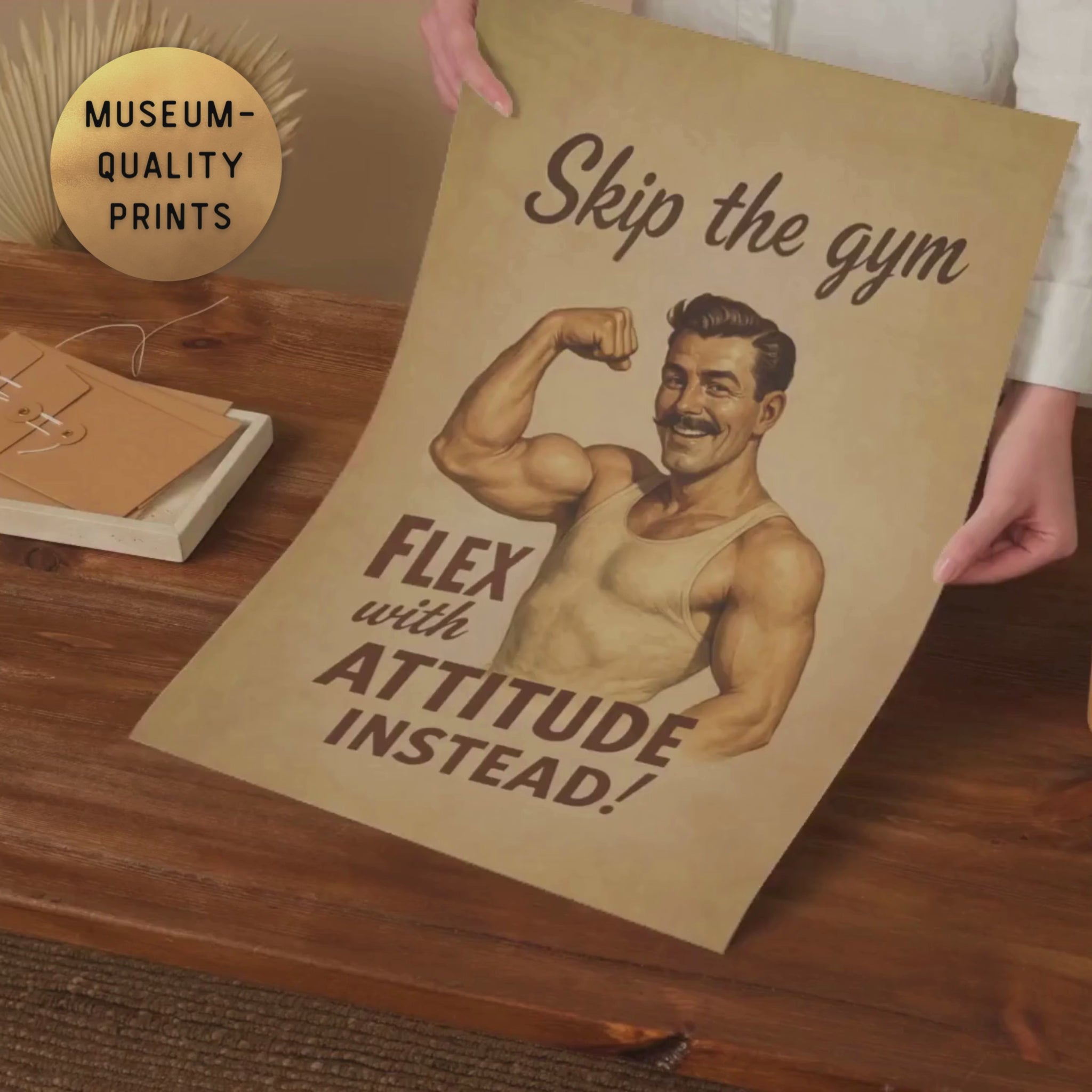 video of retro male pinup boy muscle hunk poster
