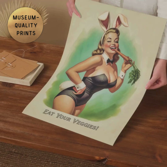 video of pinup poster titled eat your veggies