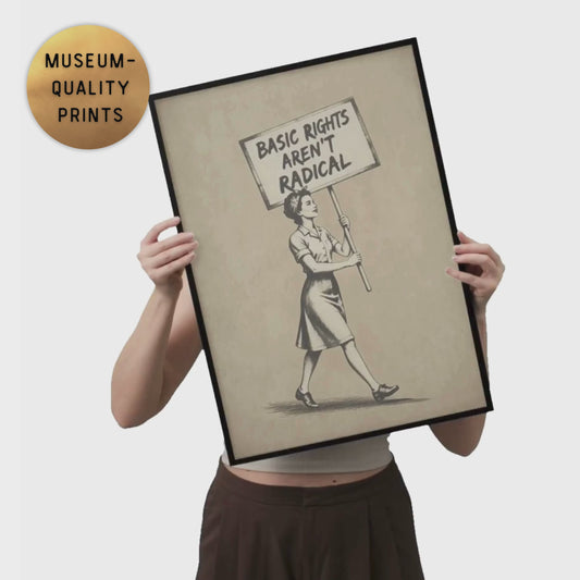 BAsic rights aren't radical poster video with hands moving print