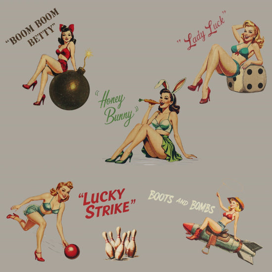 video of bundle of vintage nose art clipart images