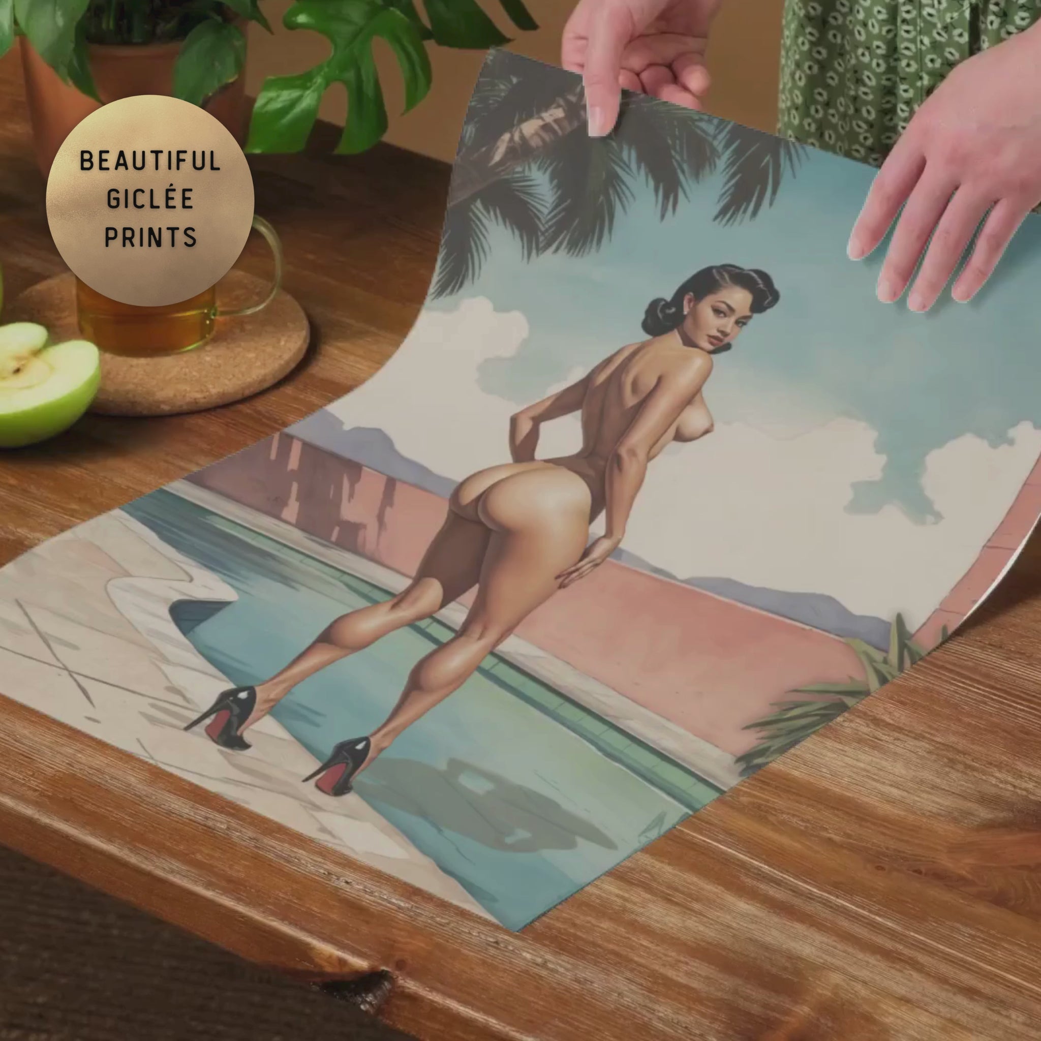 video of vintage vintage pinup in palm springs