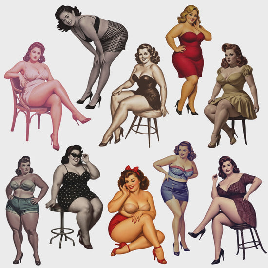 video of plus size pinup girl clipart