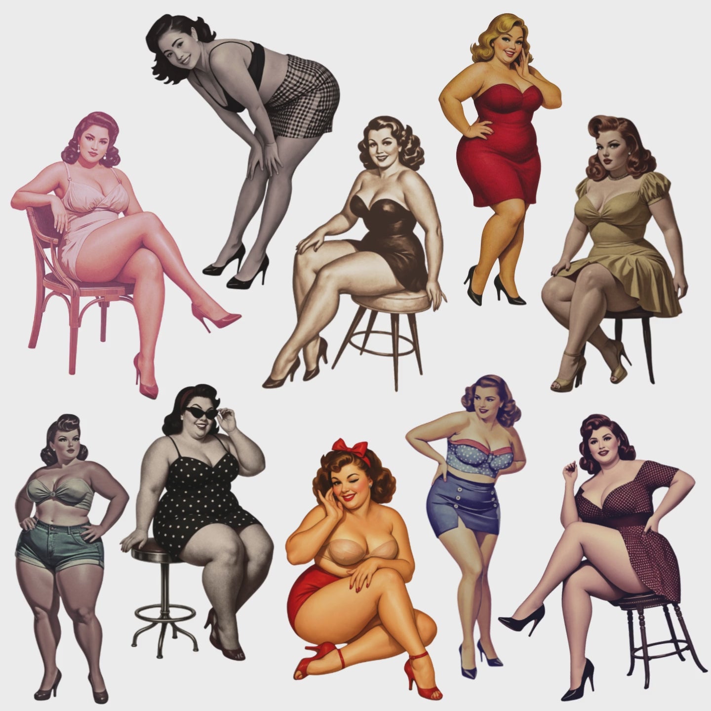 video of plus size pinup girl clipart