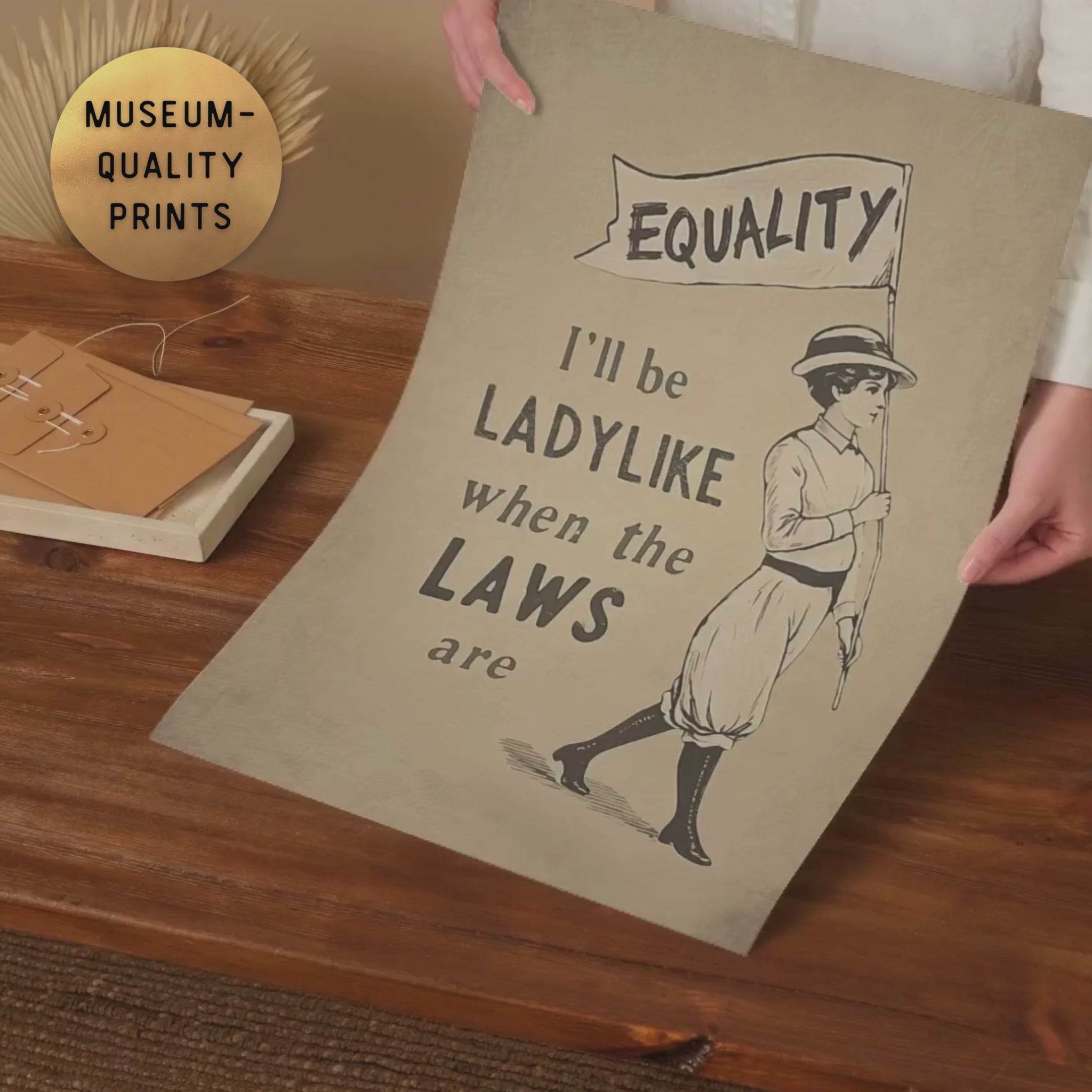 video of vintage womens rights suffragist poster